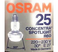 Lot de 10 x OSRAM SPOT CONCENTRA SPOTLIGHT 25W R60 R63 E27 30 degrés 220-230 V