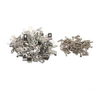 Lot de 100 200 clips de clôture en aluminium agricole avec vis pour sécuriser la clôture du bétail pour l'installation et la fixation de treillis métallique dans les fermes et les jardins (100 clips +