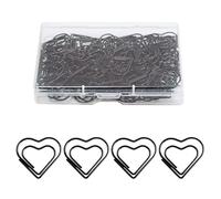 Lot de 100/200 trombones en métal coloré en forme de cœur pour documents, journaux, scrapbooking, forte tenue