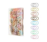 Lot de 100/200 trombones en métal coloré en forme de cœur pour documents, marque-pages, trombones en forme de cœur