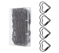 Lot de 100/200 trombones en métal en forme de cœur avec étui pour documents, cartes de notes, gestion d'images, trombones en forme de cœur