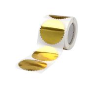 Lot de 100/250 étiquettes d'identification de marque à bords dentelés argentés et dorés de 45 mm