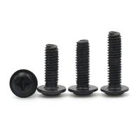 Lot de 100/50/20/10 vis à tête cylindrique cruciforme en acier au carbone noir PWM M1.4 M2 M2.5 M3 M3.5 M4 M5 avec rondelle(M2X5mm (100pcs))
