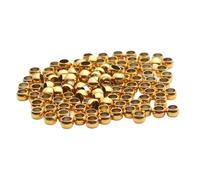 Lot de 100 à 200 perles d'espacement à sertir en acier inoxydable de 1,5, 2, 2,5 et 3 mm, for la fabrication de bijoux et de bracelets(100pcs Gold Color,Dia 2mm)