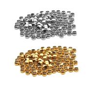 Lot de 100 à 200 perles d'espacement à sertir en acier inoxydable de 1,5, 2, 2,5 et 3 mm, for la fabrication de bijoux et de bracelets(200pcs Mix Color,Dia 3mm)