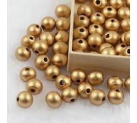 Lot de 100 à 200 perles en bois de couleurs mélangées de 8 mm et 10 mm avec trou, boules rondes, perles d'espacement en vrac pour la fabrication de bijoux, bracelets, accessoir