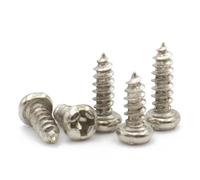 Lot de 100 à 500 vis autotaraudeuses à tête ronde cruciforme en acier au carbone nickelé M1 M1.2 M1.4 M1.7 M2 M2.3(6mm,M1.7 (200pcs))