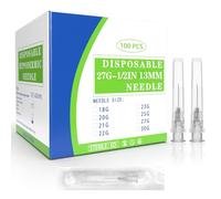 Lot de 100 accessoires de distribution industriels en acier inoxydable, fournitures de laboratoire pour mesure scientifique, remplissage de liquide, emballage individuel (27 G-13 mm)