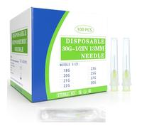 Lot de 100 accessoires de distribution industriels en acier inoxydable, fournitures de laboratoire pour mesure scientifique, remplissage de liquide, emballage individuel (30 G-13 mm)