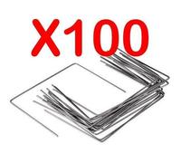 Lot de 100 Agrafes de Fixation Métal pour Toile de paillage ou geotextile avec Pointes biseautées 20cmX20cmX20cm