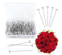 Lot de 100 aiguilles à coudre - 8 x 52 mm - Tête de diamant - Aiguilles droites - Pour bricolage, couture, couture, bricolage, décoration, artisanat et projets de couture