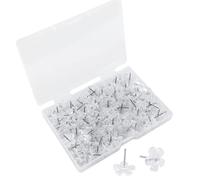 Lot de 100 aiguilles à coudre en forme de fleurs - Tête matelassée pour coudre des tissus, épingles, carte pour tableau en liège, push pour mur, bulletin, liège, pour carte avec clips