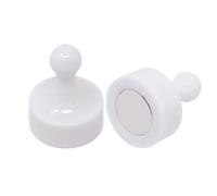 Lot de 100 aimants en forme de quille pour réfrigérateur, bureau, tableau blanc, tableau d'affichage, armoire de classement - 29 mm de diamètre x 38 mm de haut - Blanc