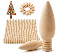 Lot de 100 ampoules de Noël en bois brut | Boules en bois brut et ampoules vierges à peindre pour décoration d'arbre à faire soi-même, étiquettes cadeaux