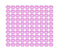 Lot de 100 anneaux de 8 mm pour pattes d'identification des pigeons, bandes pour pattes de volaille, en plastique de haute qualité, sans mots, faciles à utiliser, réutilisables, pour la taille M (rose