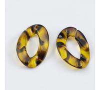 Lot de 100 anneaux de liaison en acrylique - Connecteurs rapides - En plastique - Couleur léopard - 21 x 30 mm - Ouverture de boucle - Pour bricolage, bijoux, bagages