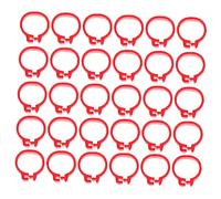 Lot de 100 anneaux de pattes d'oiseaux en plastique rouge for l'identification des volailles - Anneaux réutilisables for poules, pigeons et oiseaux
