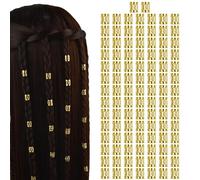 Lot de 100 anneaux de tressage en métal pour dreadlocks - Accessoires pour cheveux pour femmes (doré)