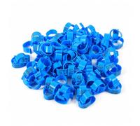 Lot de 100 anneaux d'identification bleus de 20 mm pour patte de volaille, canard, en plastique pour oie, pigeon