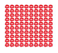 Lot de 100 anneaux d'identification de pigeon de 8 mm - En plastique de qualité supérieure - Sans mots - Faciles à utiliser - Réutilisables - Rouge