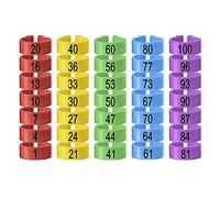 Lot de 100 Anneaux d'Identification pour Poulet, Canard, Goose - 5 Couleurs, 16 mm