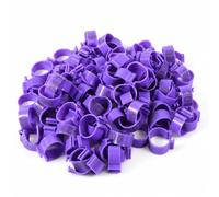 Lot de 100 anneaux d'identification violets de 20 mm pour patte de volaille, canard, en plastique pour oie, pigeon