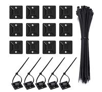Lot de 100 attaches de câble adhésives auto-adhésives et 100 supports de fixation en fil de nylon pour bricolage, maison, bureau, atelier