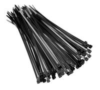 Lot de 100 attaches de câble autobloquantes en nylon multi-usages pour la maison, le bureau, le jardin, les projets de bricolage, la gestion des câbles métalliques - Noir