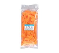 Lot de 100 attaches de câble colorées en nylon - Étiquettes de cerclage faciles à marquer - Étiquettes auto-bloquantes - Outils de marquage pour l'alimentation, la salle d'ordinateur (orange)