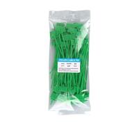 Lot de 100 attaches de câble colorées en nylon - Étiquettes de cerclage faciles à marquer - Étiquettes auto-bloquantes - Outils de marquage pour l'alimentation, la salle d'ordinateur (vert)