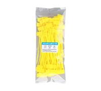 Lot de 100 attaches de câble colorées en nylon - Étiquettes de cerclage faciles à marquer - Étiquettes auto-bloquantes - Outils de marquage de fil pour alimentation, salle d'ordinateur (jaune)