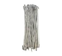 Lot de 100 attaches de câble en acier inoxydable pour extérieur, résistantes aux intempéries, universelles pour jardin, cour, paysage, pelouse, allée, cage pour animaux domestiques