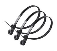 Lot de 100 attaches de câble en nylon avec support de trou de vis, boucles autobloquantes offrant un maintien ferme et un cheminement de câble organisé pour la maison et le bureau (noir)