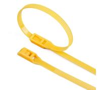 Lot de 100 attaches de câble en plastique nylon 66, longueur 350 mm, attaches autobloquantes pour câblage, câblage et organisation, adaptées aux environnements difficiles (jaune, 100 pièces)