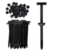 Lot de 100 attaches universelles en nylon pour câbles automobiles - avec goupille et bouton