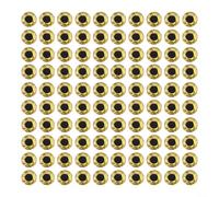 Lot de 100 autocollants 3D Fish Eye pour attacher les mouches, design réfléchissant fabriqué en caoutchouc pour augmenter l'efficacité du leurre (15 mm, doré)