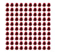 Lot de 100 autocollants 3D Fish Eye pour attacher les mouches, design réfléchissant fabriqué en caoutchouc pour augmenter l'efficacité du leurre (15 mm, rouge)