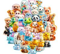Lot de 100 autocollants animaux souriants petits animaux graffiti autocollants pour tasse à eau autocollants anime autocollants en vinyle imperméable pour décoration DIY, autocollants animaux mignons