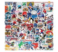 Lot de 100 autocollants de hockey sur glace en vinyle imperméable pour ordinateur portable, skateboard, bouteille d'eau, adolescents et garçons