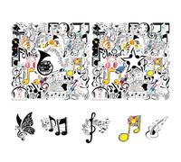 Lot de 100 autocollants de musique - Décoration de e musique - Notes | Autocollant musical tendance en vinyle imperméable pour ordinateur portable, guitare, Kindle, valise, scrapbooking, journal