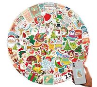 Lot de 100 Autocollants de Noël pour Ordinateur Portable - Décalcomanies en Vinyle Imperméables avec Personnages Festifs | Pack d'Adhésifs Graffiti de Fêtes pour Adultes, Ados & Kids