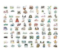 Lot de 100 autocollants de voyage en plein air, autocollants décoratifs pour journal, scrapbooking, accessoires pour valise, scrapbooking, skateboard, ordinateur portable, moto, snowboard, bagages