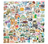 Lot De 100 Autocollants De Voyage,Voyage Autocollants En Vinyle Imperméables, Valises Stickers,Autocollants Kawaii Pour Voyage, Pour Bagages,Coque De Téléphone Portable,Skateboard