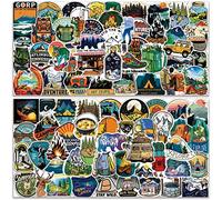 Lot de 100 autocollants d'extérieur - Pour aventures, randonnée, camping, autocollants sauvages, pour bouteilles d'eau,