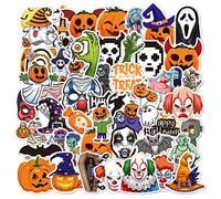 Lot de 100 autocollants d'Halloween mignons pour enfants | Autocollants d'Halloween en vinyle | Autocollants effrayants pour fenêtre d'Halloween | Lot d'autocollants citrouille d'Halloween | Décorations d'Halloween pour bouteilles d'eau, cadeaux, scrapbooking