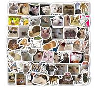 Lot de 100 Autocollants Drôles de Même de Chat | Autocollants en Vinyle Imperméables Mignons | Gommettes Chat Pour Ordinateurs Portables, Téléphones, Valises, Bouteilles D'eau et Albums