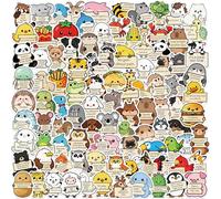 Lot de 100 autocollants émotionnels - Motif animaux - Étanche - Mignon - Pour ordinateur portable, scrapbooking, skateboard, ordinateur, bagages, vélo, voiture - Vinyle amusant - Pour adolescentes et