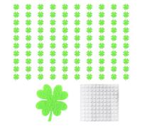 Lot de 100 autocollants en feutre trèfle à quatre feuilles et autocollants adhésifs, accessoires de décoration de bricolage, tissu en feutre de dessin animé, autocollants décoratifs en feutre, adaptés