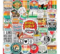 Lot de 100 autocollants en forme de disque de golf pour bouteilles d'eau - Cadeaux de disc-golf, cadeaux de fête, décorations, fournitures - Cadeau pour homme et femme
