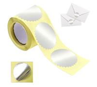 Lot de 100 autocollants en relief - Étiquettes incarnées avec bord dentelé - Colle de certificat pour invitations - Les sceaux en relief permettent une écriture fluide directe avec un stylo